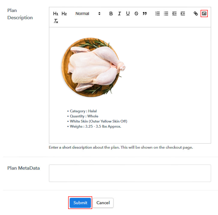 Add Image & Description to Sell Chicken Online