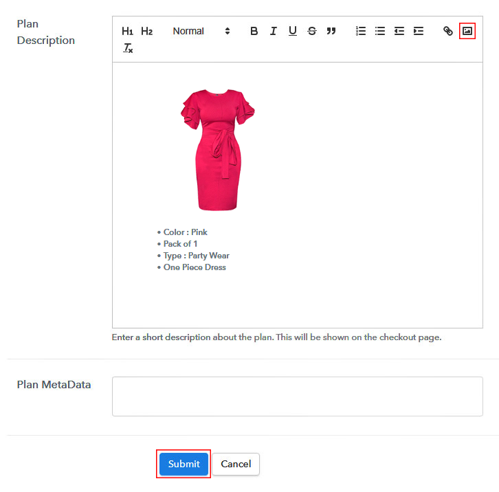 Add Image & Description to Sell Female Wears Online