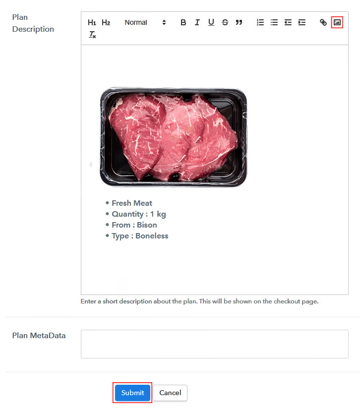 Add Image & Description to Sell Meat Online