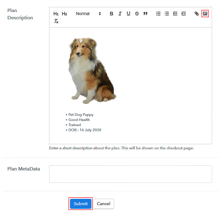 Add Image & Description to Sell Pets Online