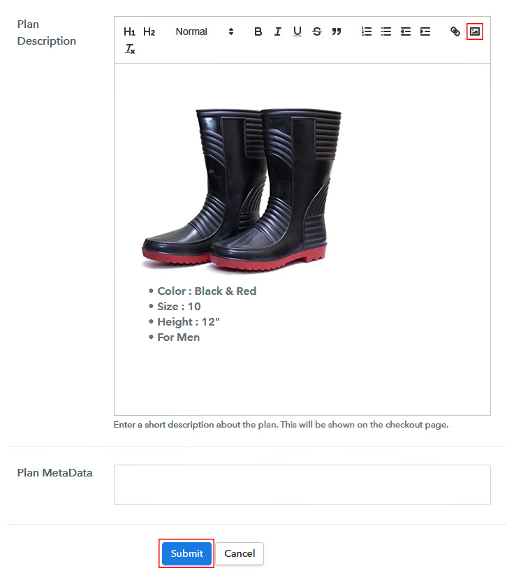 Add Image & Description to Sell Rain Boots Online