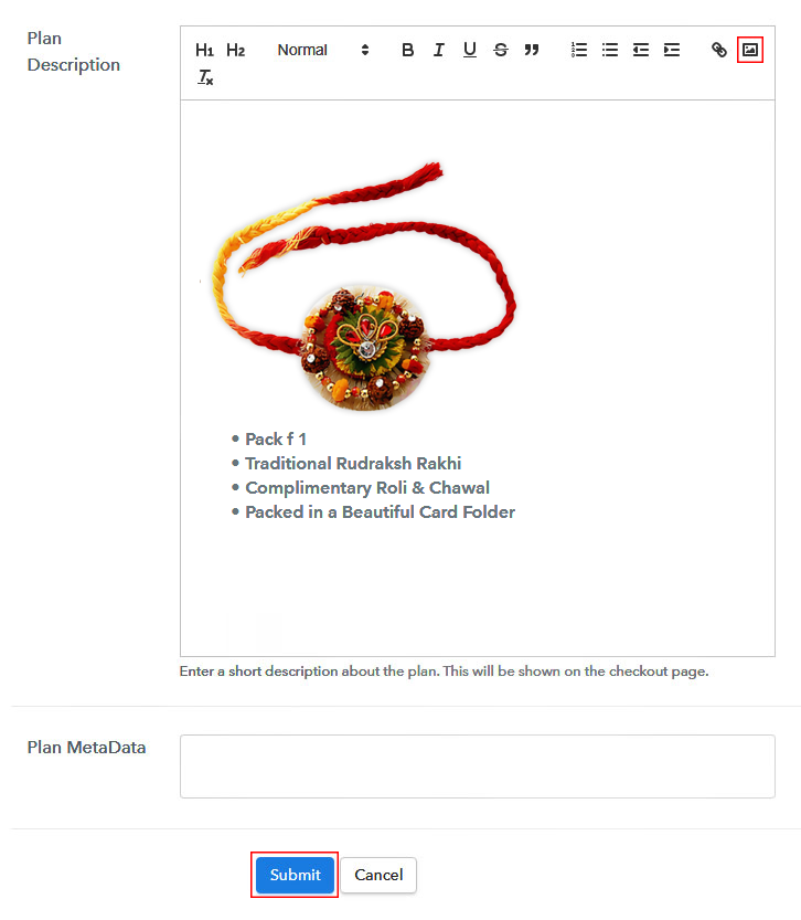 Add Image & Description to Sell Rakhi Online