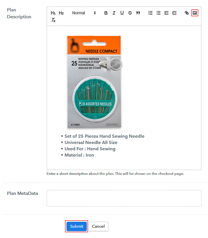 Add Image & Description to Sell Sewing Needles Online