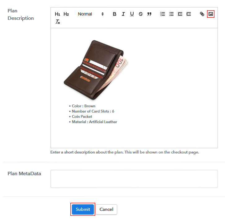 Add Image & Description to Sell Wallets Online