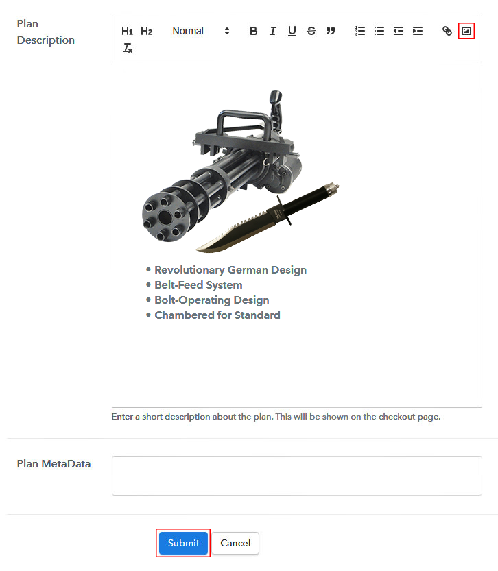 Add Image & Description to Sell Weapons Online