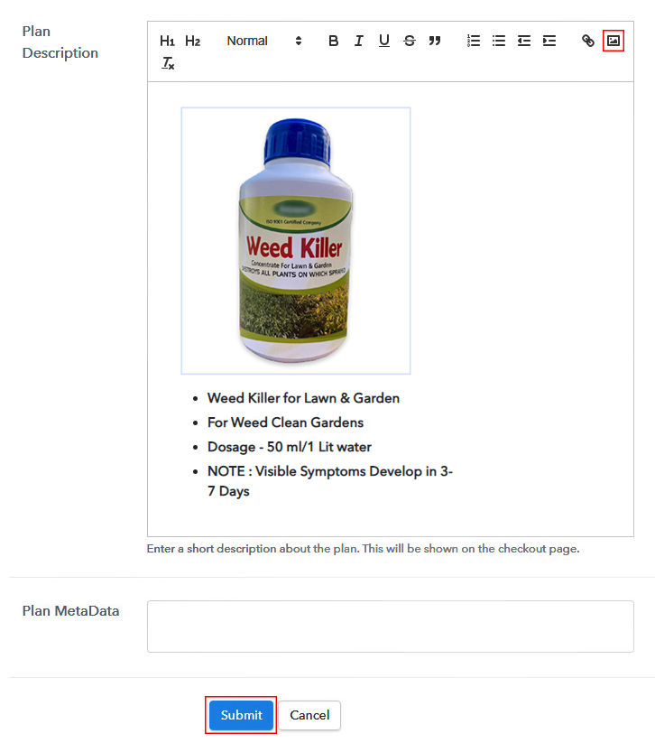 Add Image & Description to Sell Weed Killer Online