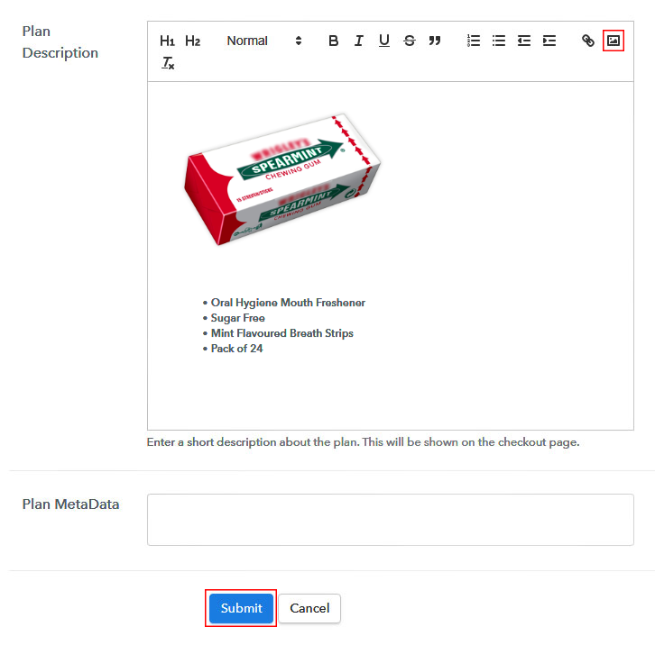 Add Image & Description to Sell Chewing Gums Online