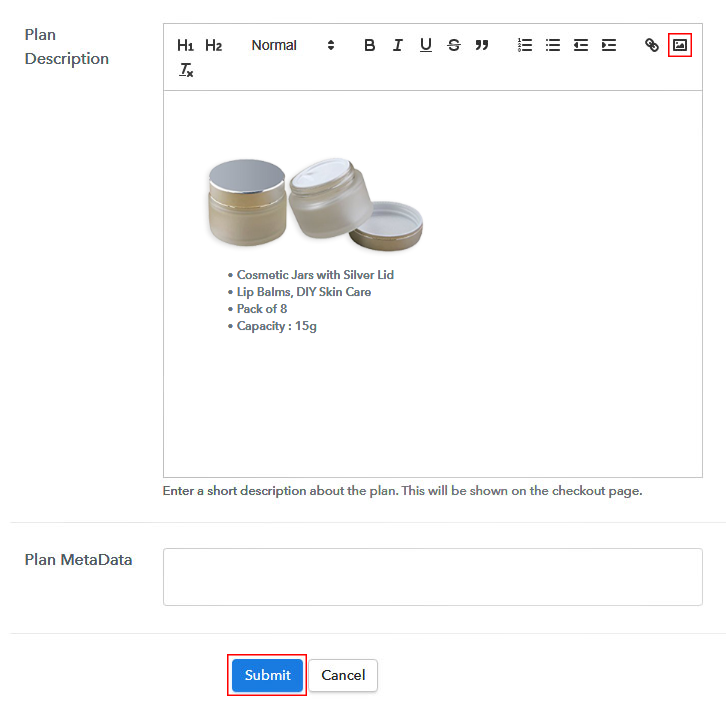 Add Image & Description to Sell Cosmetic Jars Online