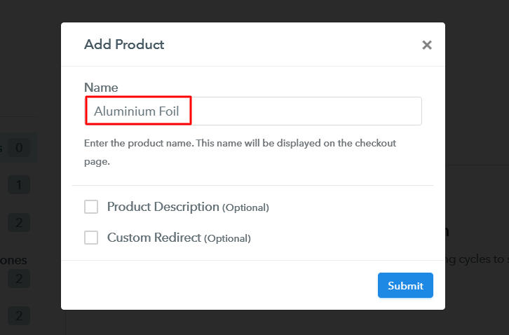 Add Product to Sell Aluminium Foil Online