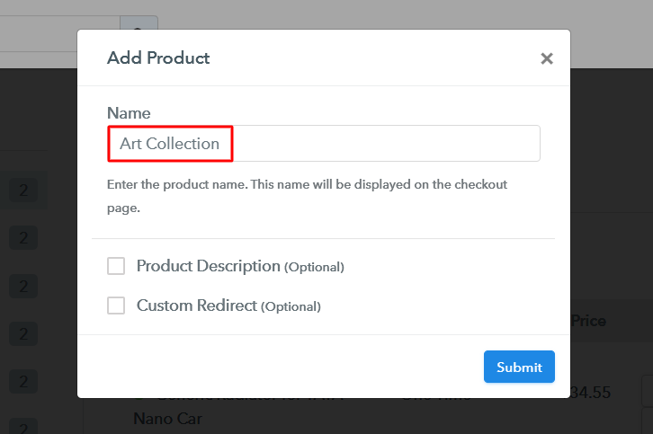 Add Product to Sell Art Collection Online