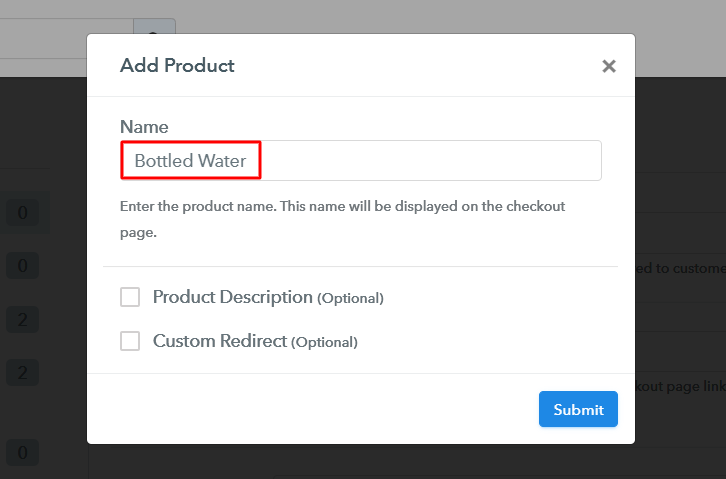 Add Product to Sell Bottled Water Online