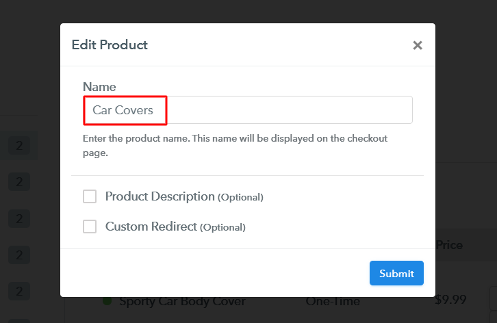 Add Product to Sell Car Covers Online