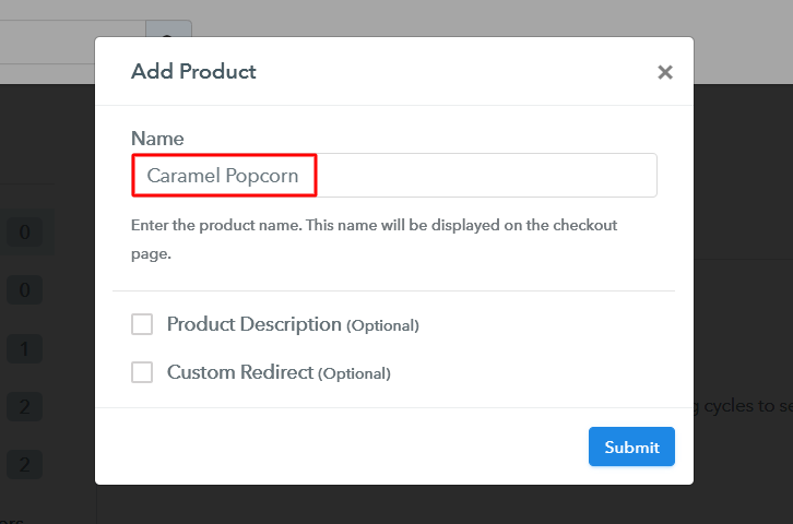 Add Product to Sell Caramel Popcorn Online