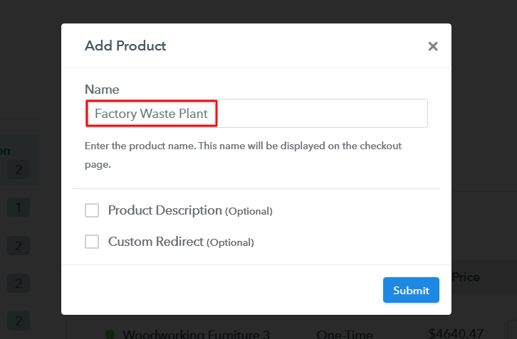 Add Product to Sell Factory Waste Plant Online