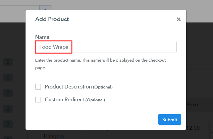 Add Product to Sell Food Wraps Online