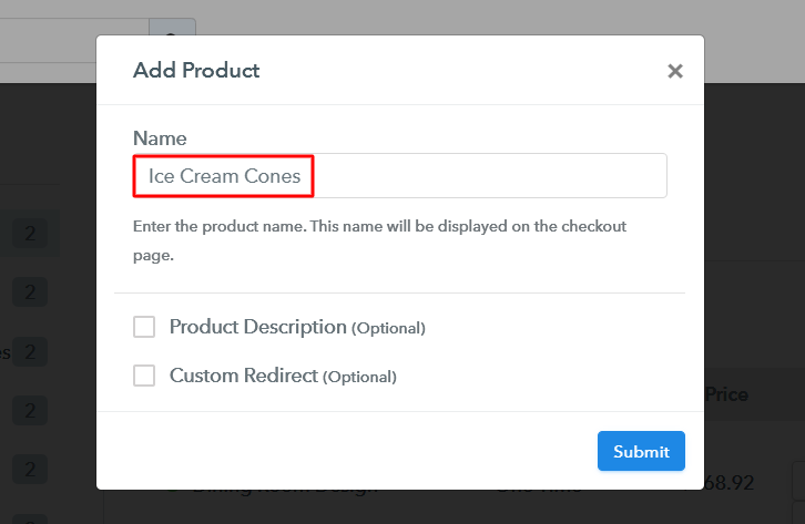 Add Product to Sell Ice Cream Cones Online