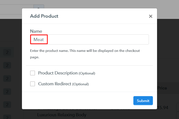 Add Product to Sell Meat Online