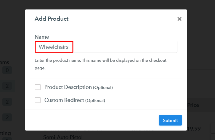 Add Product to Sell Wheelchairs Online