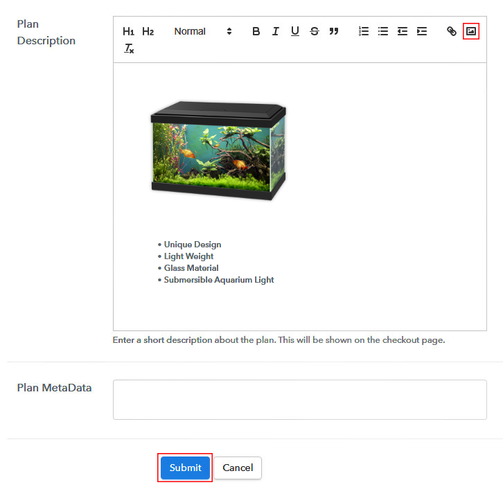 Add Image & Description to Sell Aquariums Online