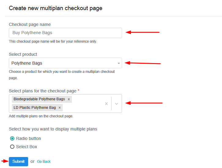 Add Plans to Sell Multiple Polythene Bags from Single Checkout Page