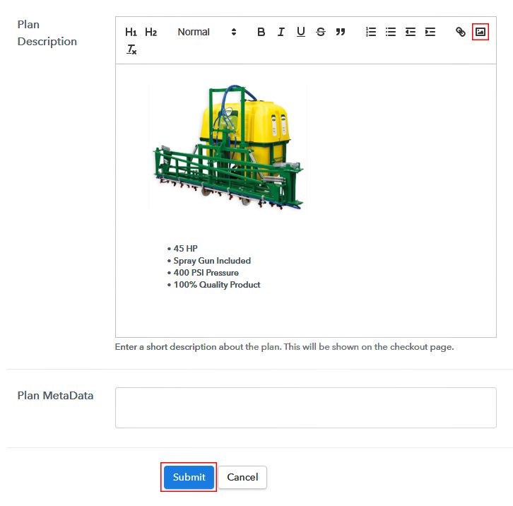 Add Image & Description to Sell Boom Sprayers Online