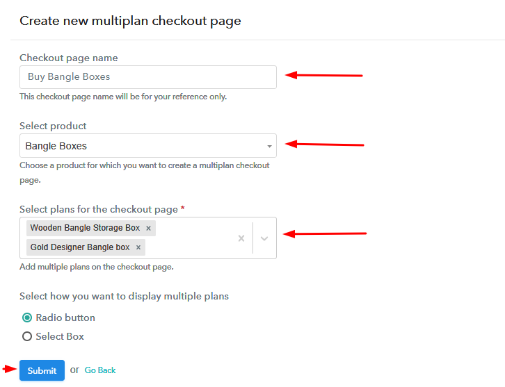 Add Plans to Sell Multiple Bangle Boxes from Single Checkout Page