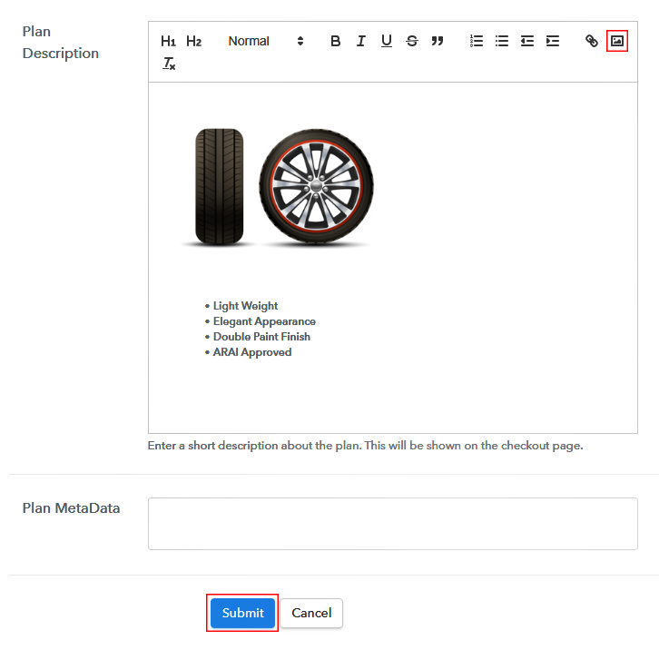 Add Image & Description to Sell Car Wheels Online
