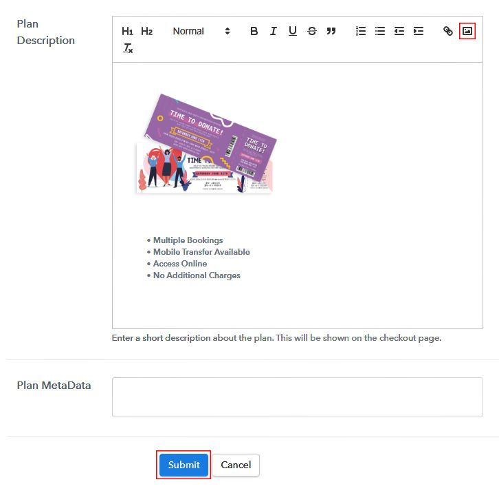 Add Image & Description to Sell Charity Event Tickets Online