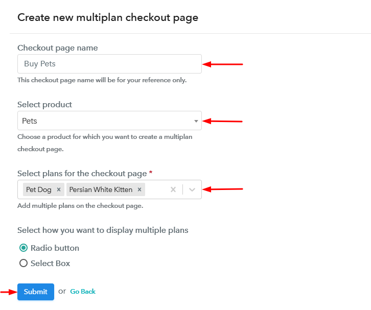 Create Multiplan Checkout Page to Sell Pets Online