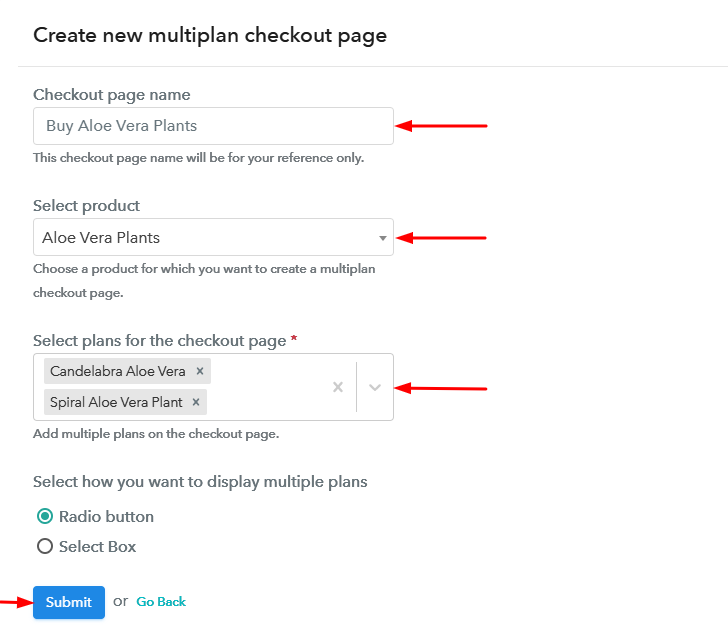 Create Multiplan Checkout to Sell Aloe Vera Plants Online