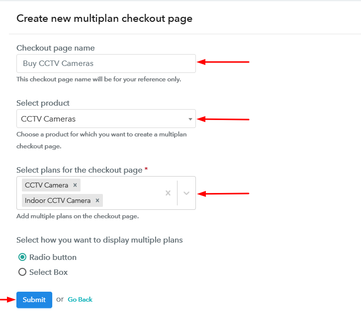 Create Multiplan Checkout to Sell CCTV Cameras Online