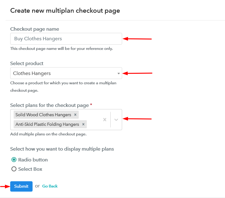 Create Multiplan Checkout to Sell Clothes Hangers Online