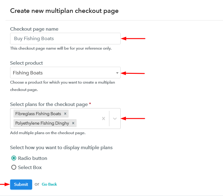 Create Multiplan Checkout to Sell Fishing Boats Online