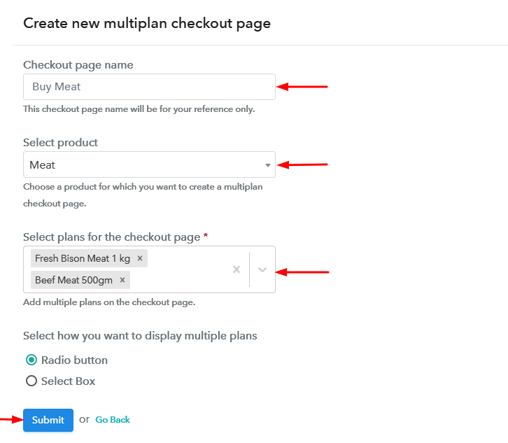 Create Multiplan Checkout to Sell Meat Online