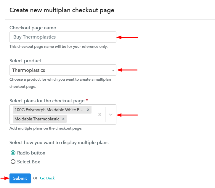 Create Multiplan Checkout to Sell Thermoplastics Online