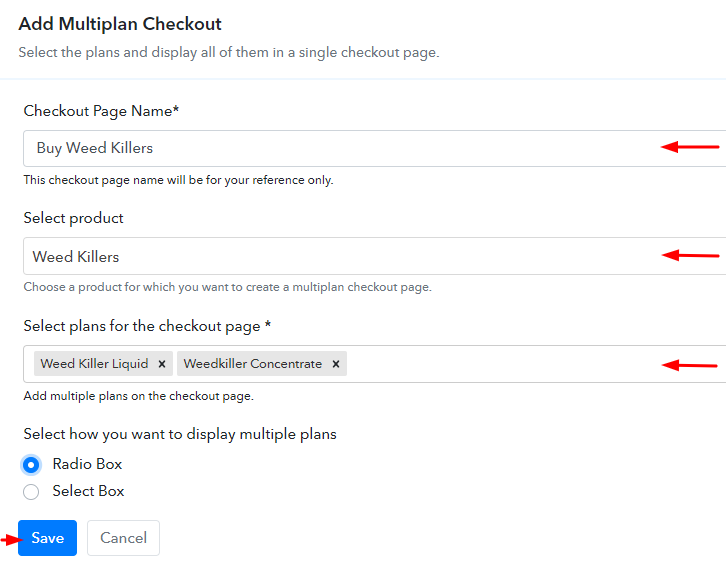 Create Multiplan Checkout Page to Sell Weed Killer Online