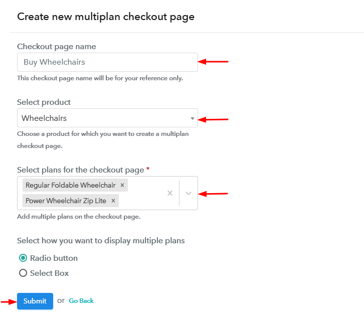Create Multiplan Checkout to Sell Wheelchairs Online