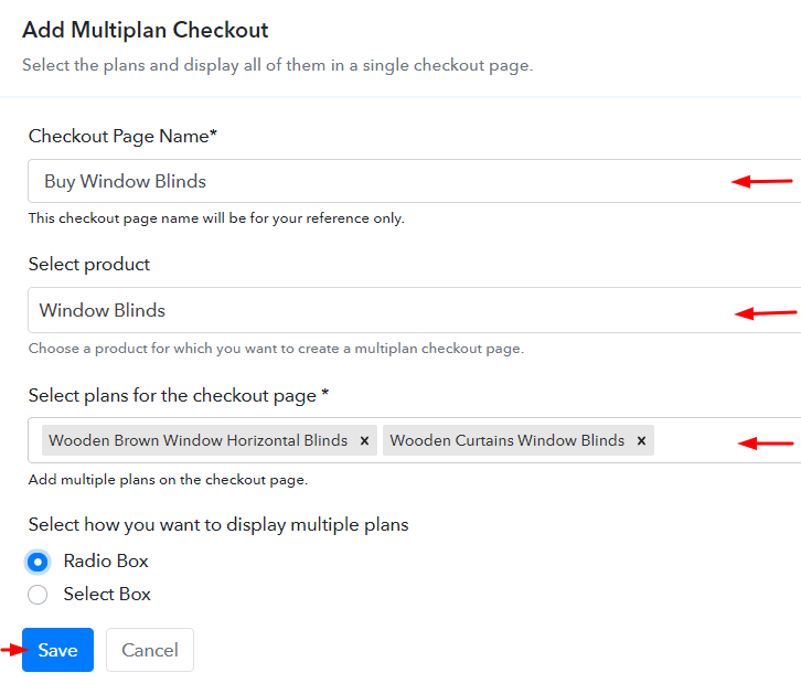 Create Multiplan Checkout Page to Sell Window Blinds Online