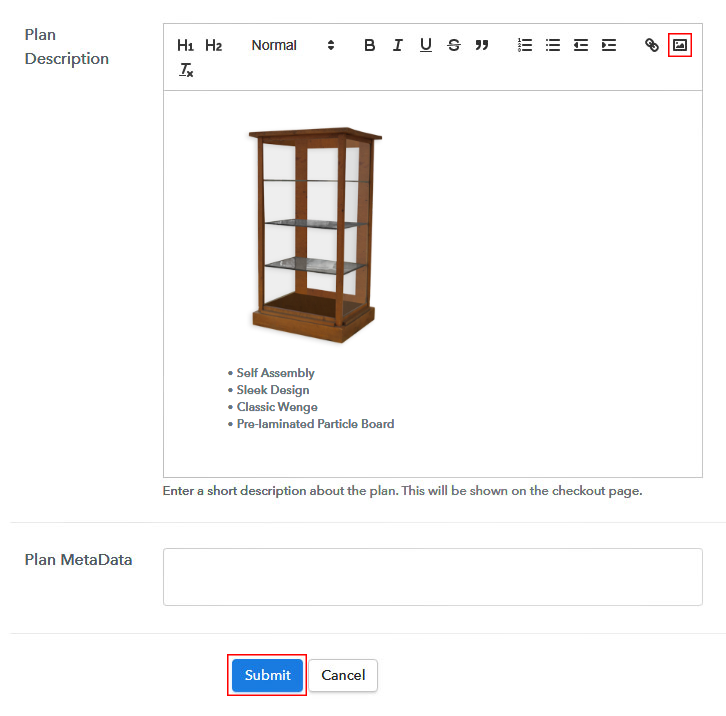 Add Image & Description to Sell Display Cabinets Online