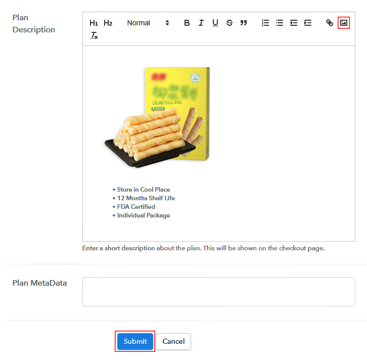 Add Image & Description to Sell Egg Roll Wafers Online