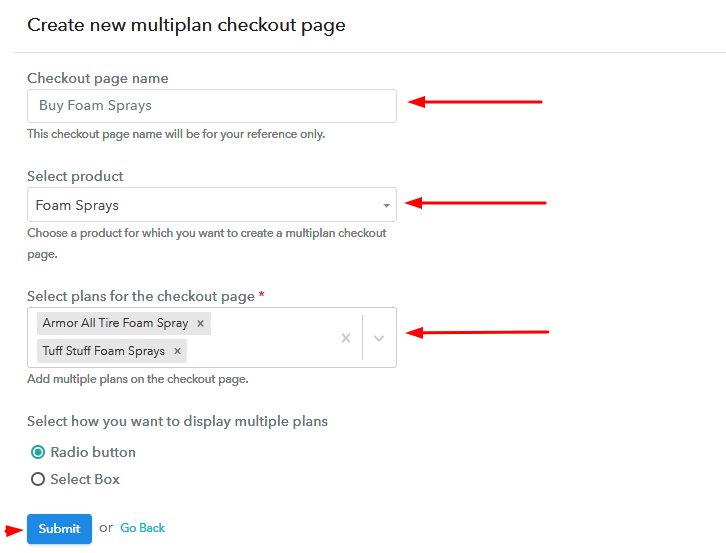 Add Plans to Sell Multiple Foam Sprays from Single Checkout Page