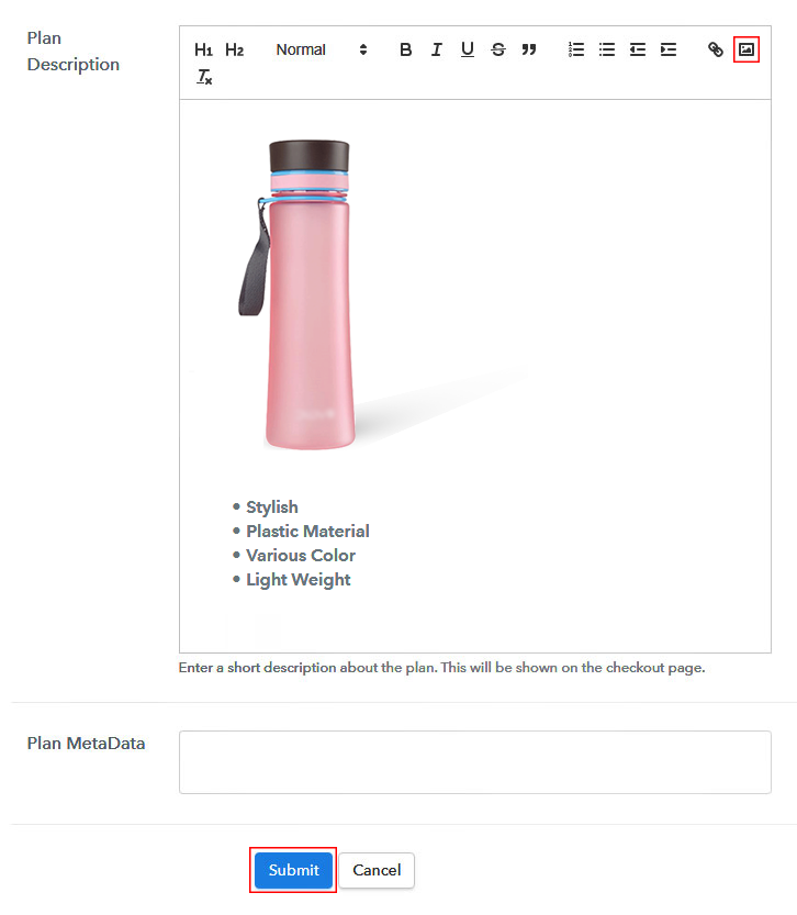 Add Image & Description to Sell Gym Water Bottles Online