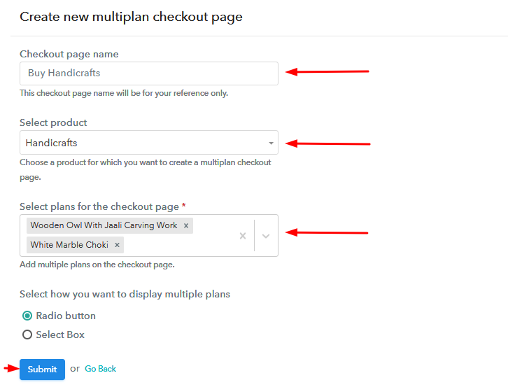 Add Plans to Sell Multiple Handicrafts from Single Checkout Page