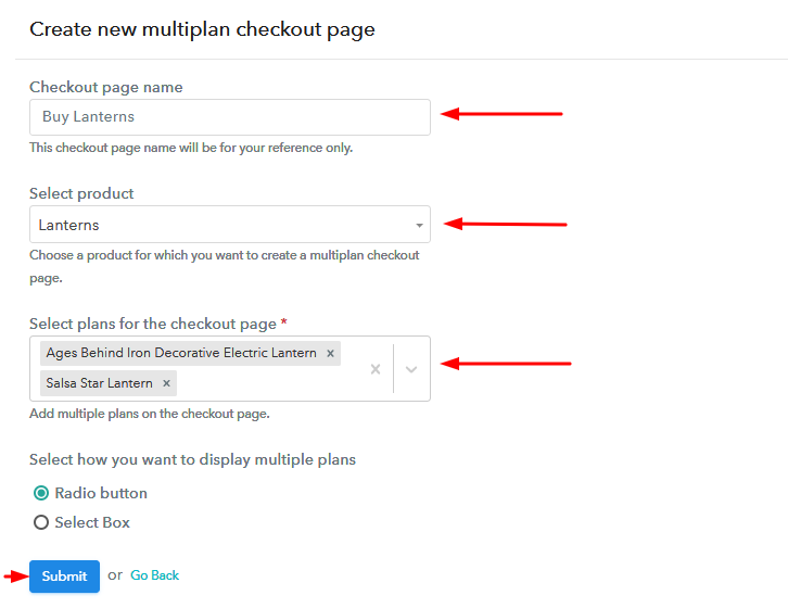 Add Plans to Sell Multiple Lanterns from Single Checkout Page