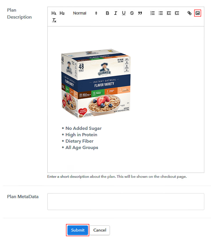 Add Image & Description to Sell Oatmeals Online