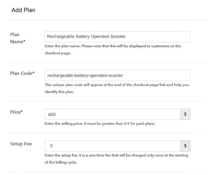 Specify the Plan and Pricing to Sell Electric Motorcycles Online