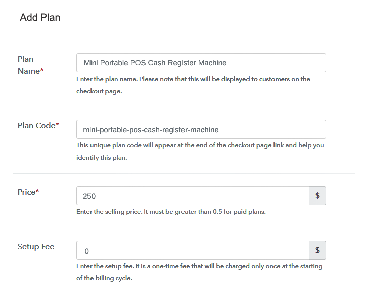 Specify the Plan & Pricing Details to Sell Cash Register Machine Onlline