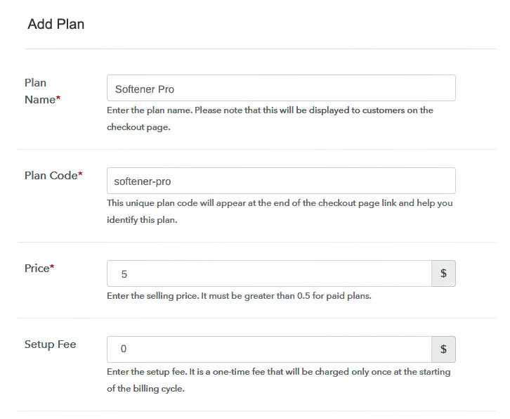 Specify the Plan and Pricing to Sell Water Softeners Online