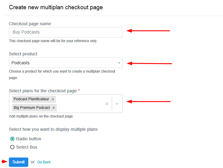 Add Plans to Sell Multiple Podcasts from Single Checkout Page