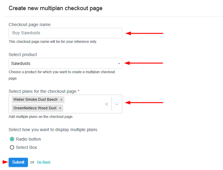 Add Plans to Sell Multiple Sawdusts from Single Checkout Page